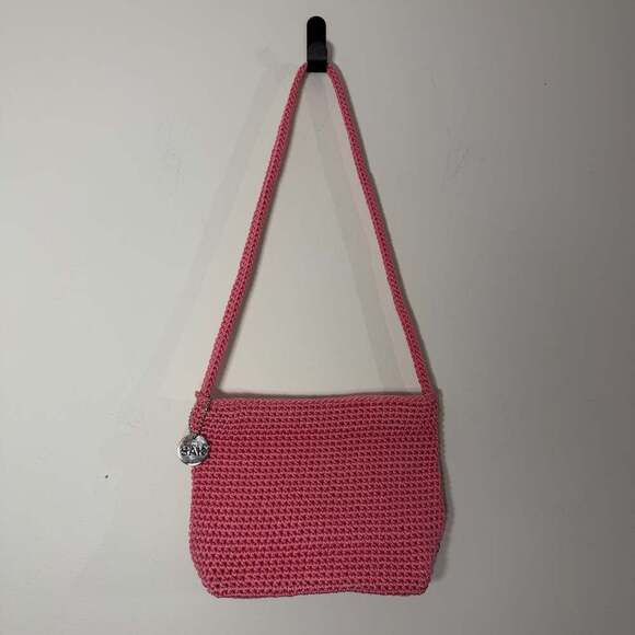 The Sak Handbags - The Sak Pink Crochet Mini Shoulder Bag Y2K Boho Fairy-core